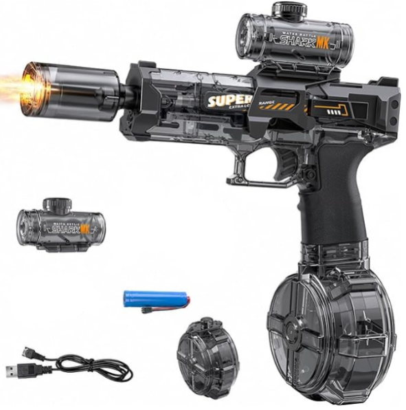 Pistolet à Eau Électrique LED - Aquasniper (Noir)